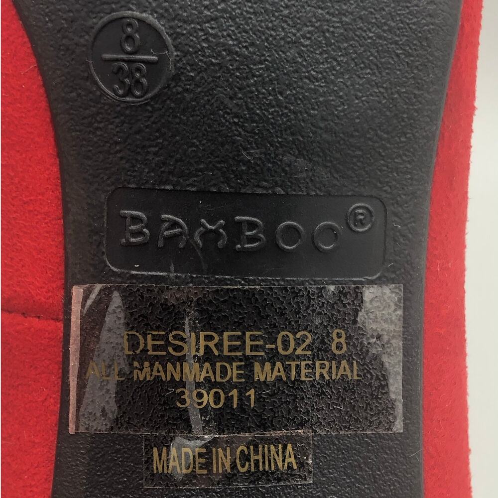 Bamboo Desiree Red Heels | Women's Size 8 - Picture 6 of 7